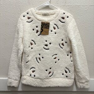 Chance or Fate? Sherpa Sequin Snowflake Pullover NWT Small